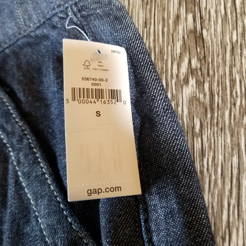Gap Blue Denim Minimalist Pleated Drawstring Jean Jhort Shorts NWT Size Small